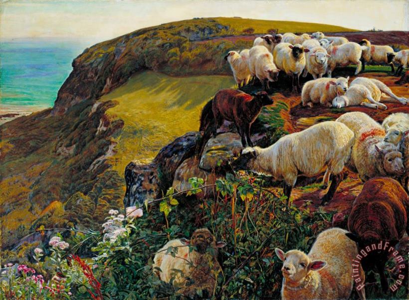 Our English Coasts, 1852 (`strayed Sheep') painting - William Holman Hunt Our English Coasts, 1852 (`strayed Sheep') Art Print